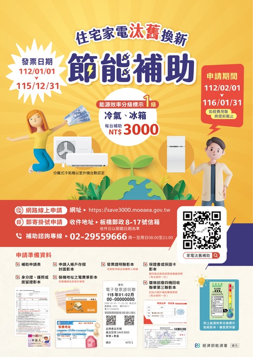 住宅家電汰舊節能補助