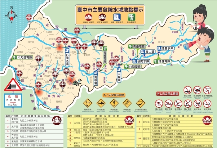 危險水域地點標示圖圖片